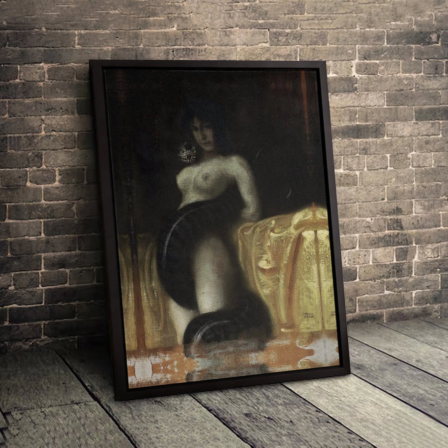 The Sin by Franz Von Stuck Canvas | Symbolic Gothic Art Print | Gallery-Quality 1.25 Inch Profile | Sophisticated Wall Decor for Art Collectors