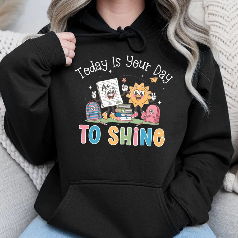 Testing Day Teacher Shirt | Retro Motivational 'To Shine' Graphic | Soft Cotton Tee | State Testing Gift for Teacher Team
