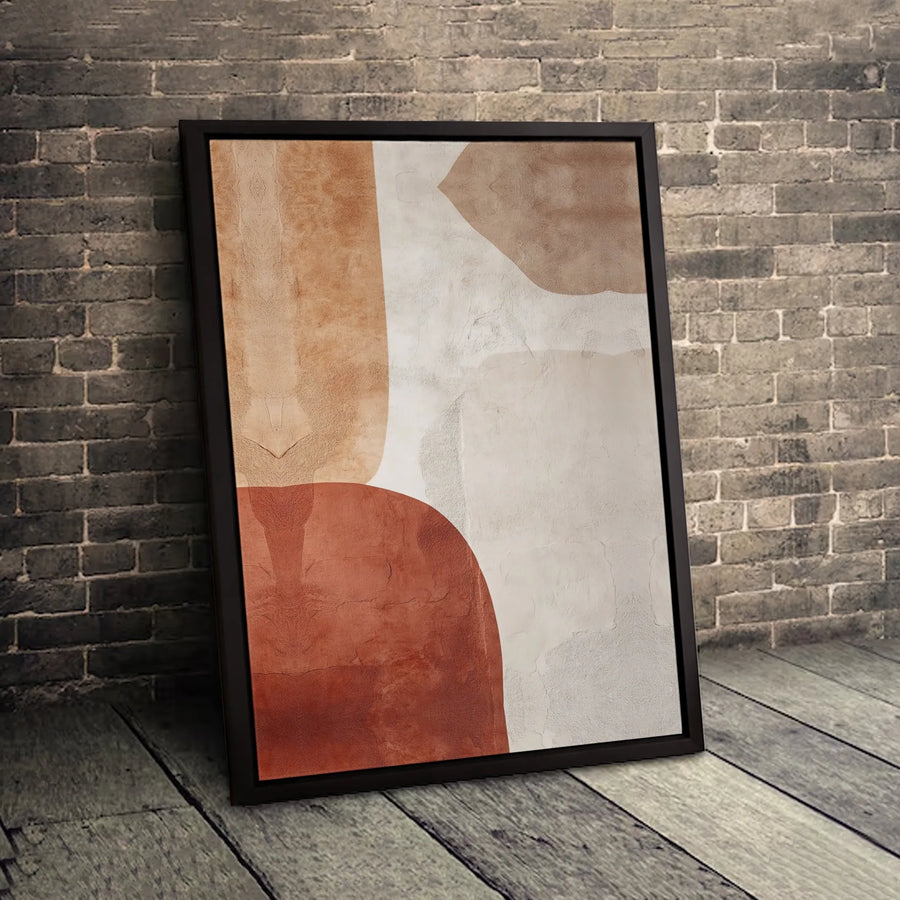 Abstract Earth Tone Canvas Wall Art | Minimalist Plaster Texture Print | Premium Gallery Wrapped Decor | Modern Home and Office Interior Design