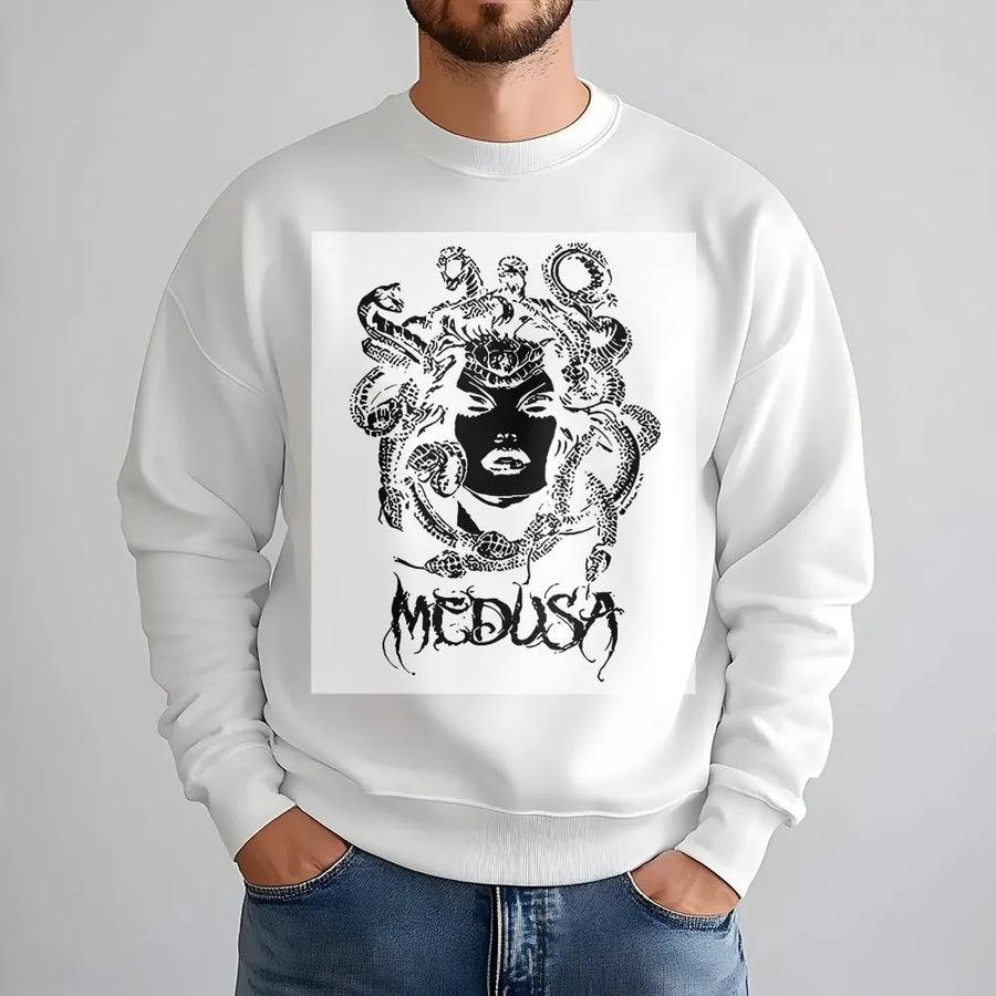 Medusa Sweatshirt | Greek Mythology Gorgon Snake Head Graphic | Premium Cotton | Gift for Mythology Fan