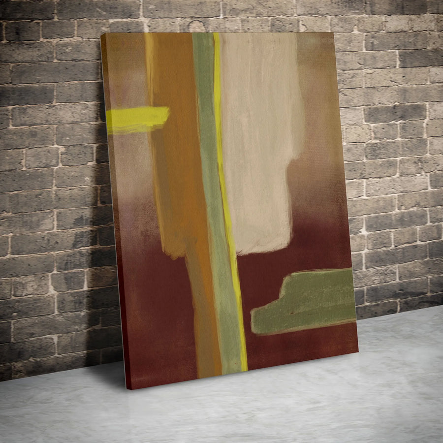 Abstract Canvas Wall Art | Earthy Tone Color Block Painting | Premium Gallery Wrapped Canvas | Modern Living Room Decor Gift