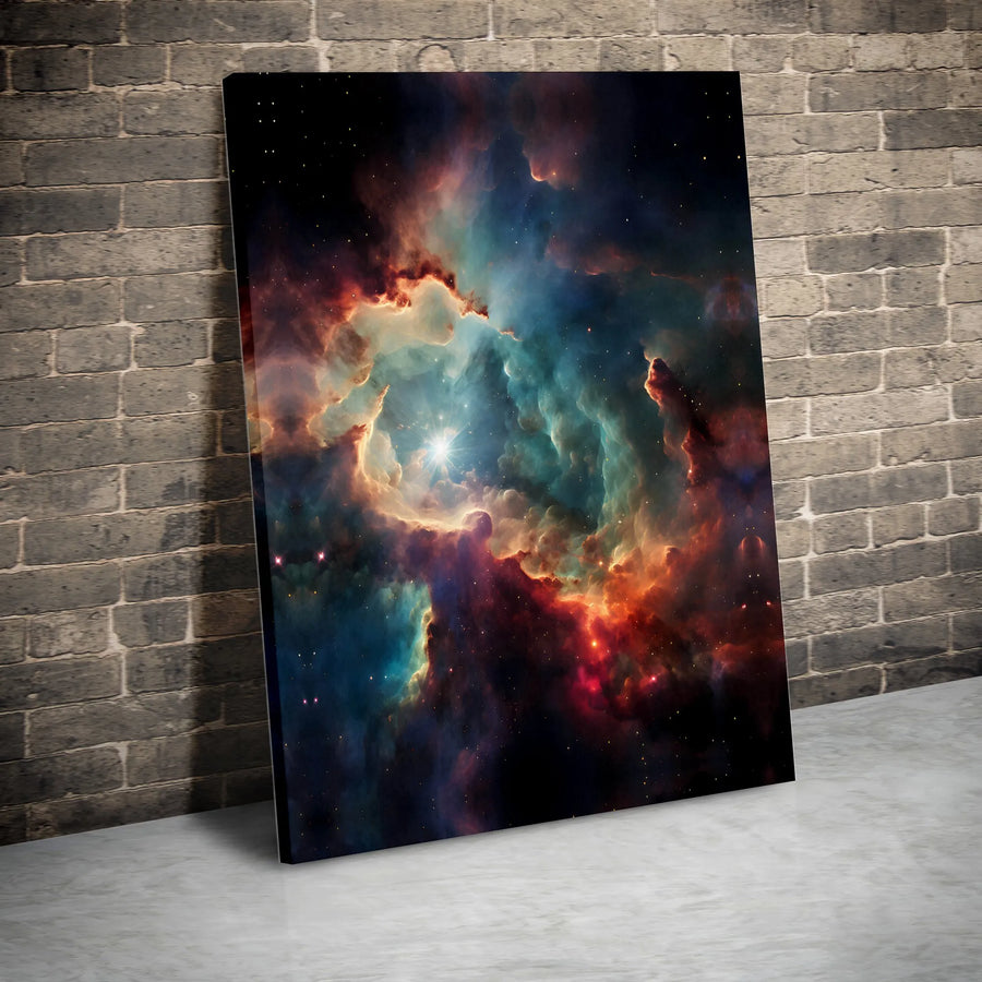 Cosmic Nebula Wall Art | Vibrant Starry Galaxy Canvas Print | Premium Gallery Wrapped Decor | Modern Space Home Office Gift