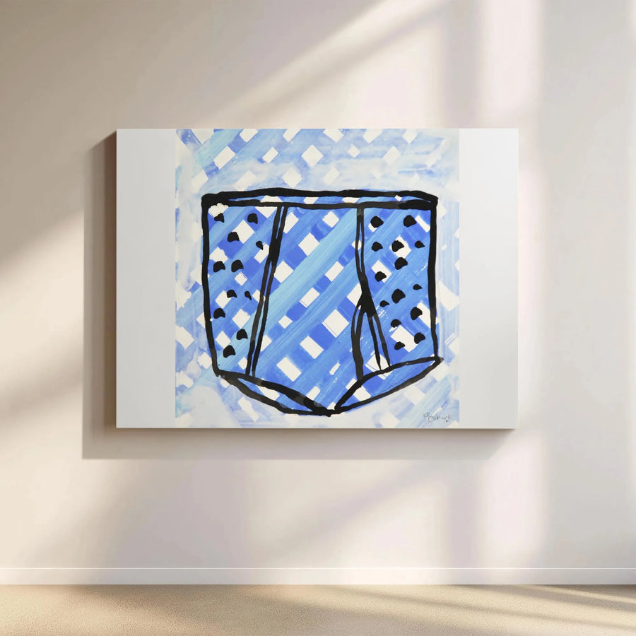 Boxer Shorts Canvas Print | Modern Pop Art Underwear Painting | Premium 1.25" Thick Canvas | Unique Bathroom Decor & Bachelor Pad Gift