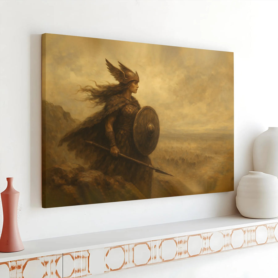 Valkyrie Canvas Wall Art | Epic Norse Mythology Painting | Premium Gallery Wrapped Canvas | Gift for Viking History Fan