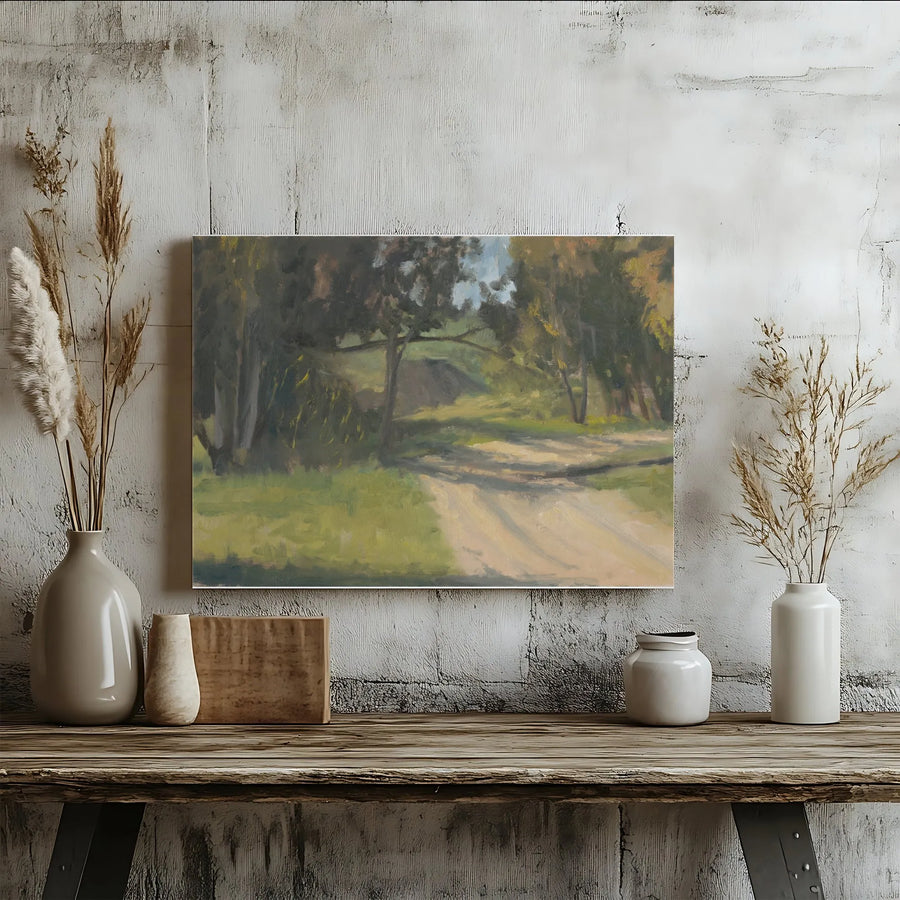 Forest Path Canvas Wall Art | Impressionist Landscape Painting | Premium Gallery Wrapped Canvas | Rustic Home Decor Gift