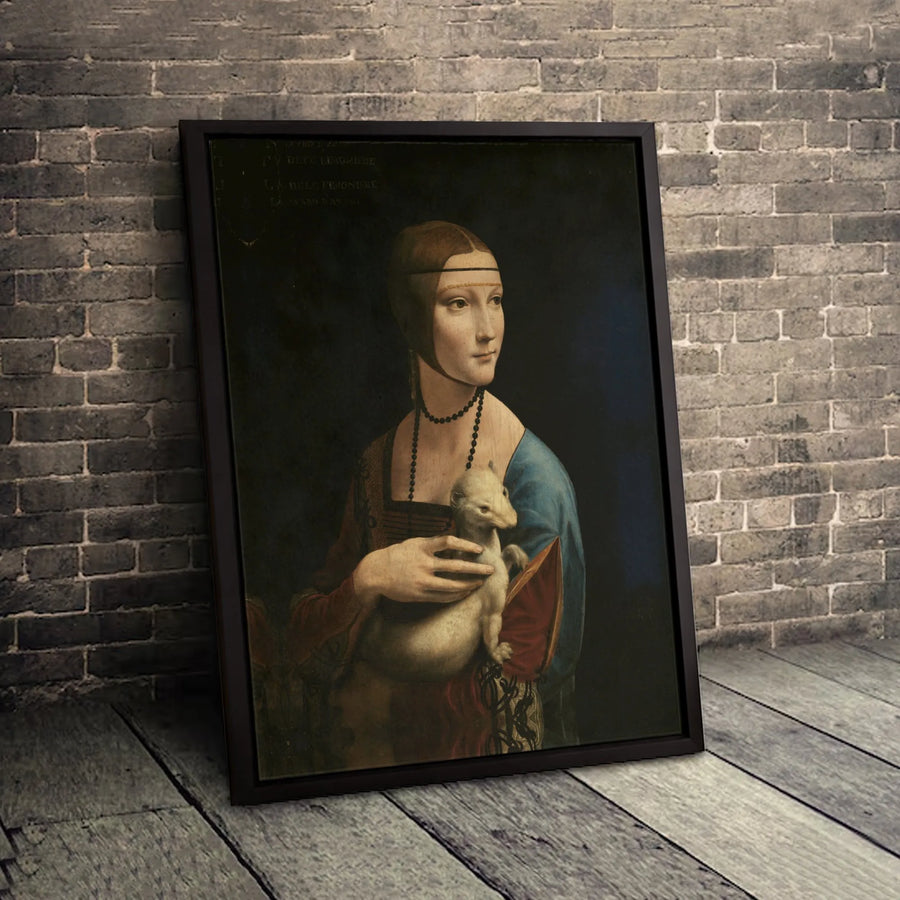Lady with an Ermine Canvas Art | Leonardo da Vinci Reproduction | Premium Gallery-Wrapped Print | Renaissance Home Decor Gift