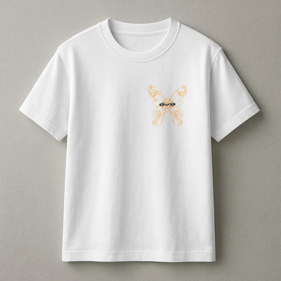 Mystic Butterfly T-Shirt | Evil Eye Line Art Graphic | Soft Cotton Blend Pullover | Witchy Aesthetic Clothing Gift for Her