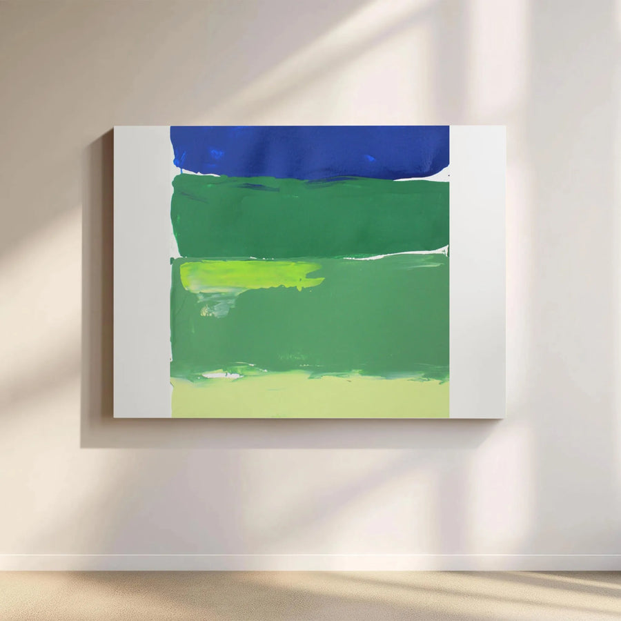 Abstract Color Block Canvas Wall Art | Modern Blue and Green Brushstroke Print | Premium Gallery-Quality Canvas | Living Room & Office Decor