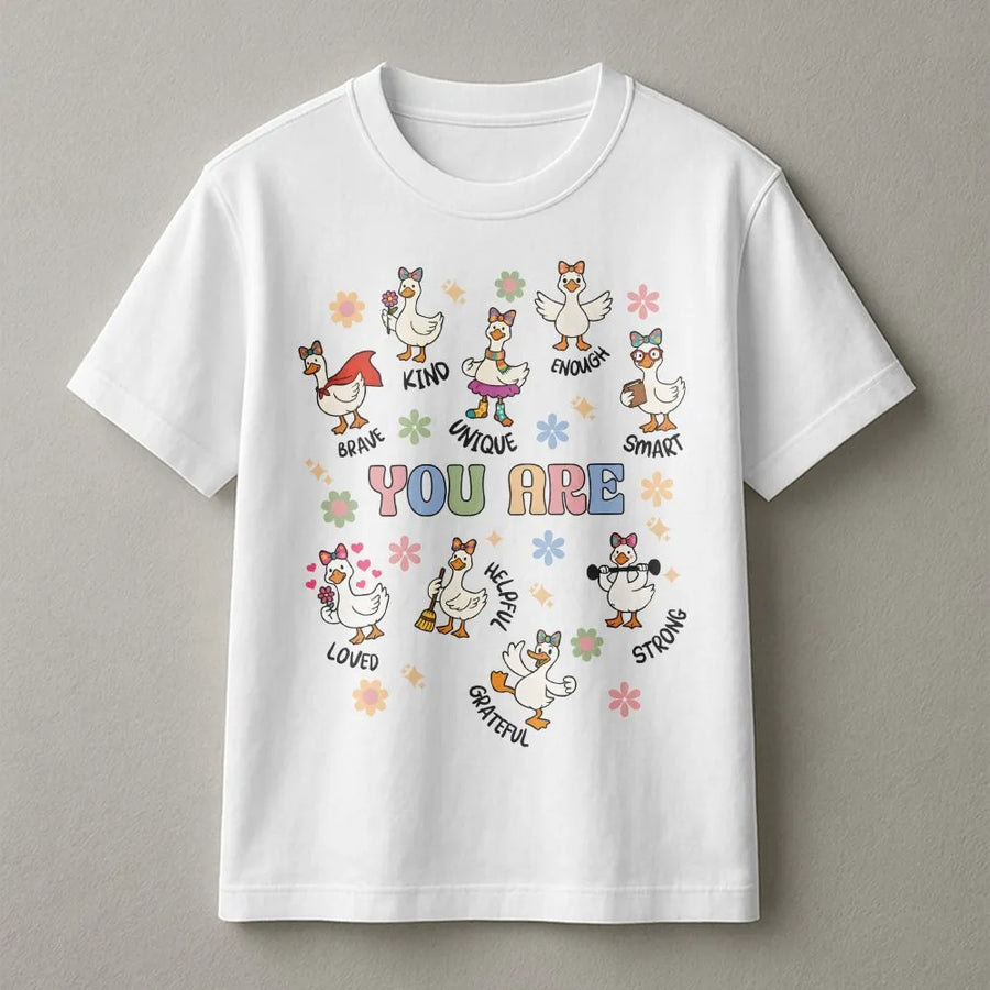 Teacher Affirmation T-Shirt | Cute Silly Goose Graphic Pullover | Premium Cotton Blend | Back to School Gift for SEL Educator