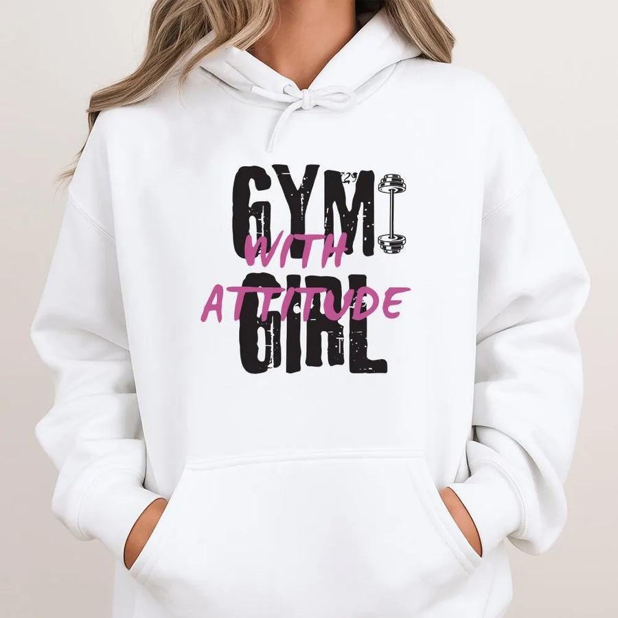 Gym Girl Graphic Hoodie | Edgy Y2K Streetwear with Back Print | Soft Cotton | Fitness Motivation Gift for Women