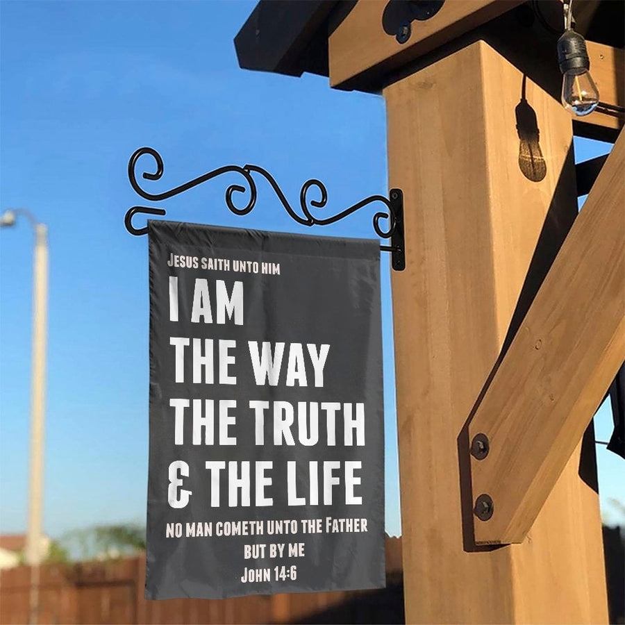 I Am The Way The Truth & The Life Garden Flag | John 14:6 Scripture Verse | Durable Polyester Double-Sided Outdoor Decor | Religious Christian Home Gift