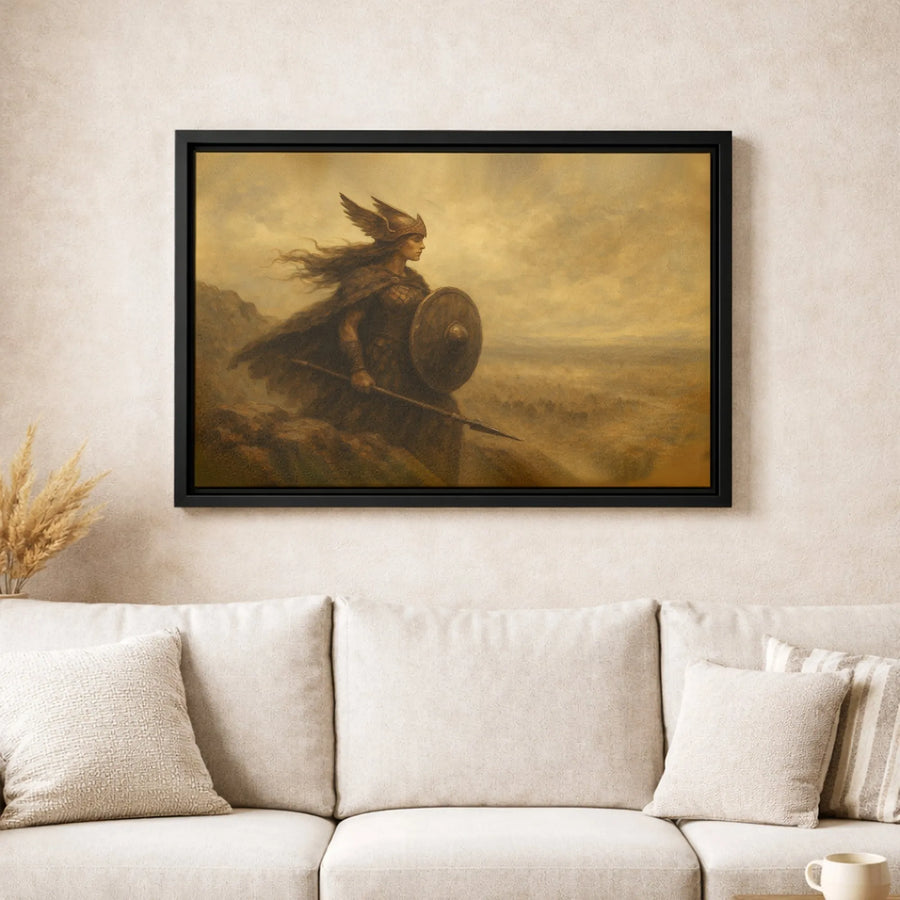 Valkyrie Warrior Canvas Wall Art | Mythological Norse Goddess Poster | Premium Fade-Resistant Gallery Print | Gift for History & Fantasy Lovers