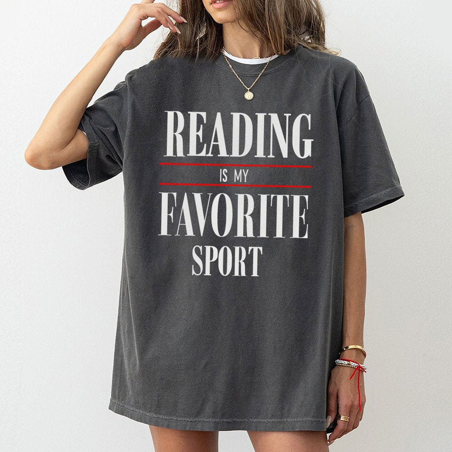 Reading Is My Favorite Sport T-Shirt | Book Lover Graphic Tee | 100% Soft Cotton Premium Quality | Gift for Bookworms, Librarians & Readers