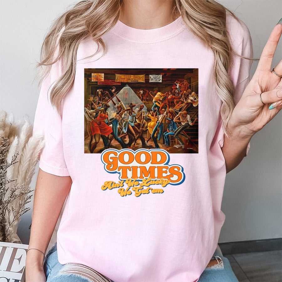 Retro T-Shirt – 1974 Good Times 70s Disco Party Graphic T-Shirt With Have Fun Slogan, Loose Fit Casual Made In Usa, Back To School Menswear Womenswear