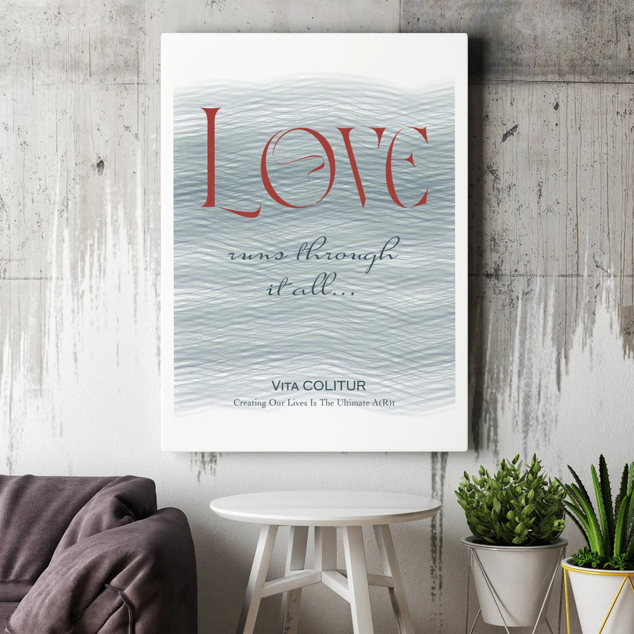 Love Wall Art Canvas | Inspirational Quote Typography Decor | 1.25" Gallery Wrap Premium Print | Romantic Bedroom and Living Room Gift Idea