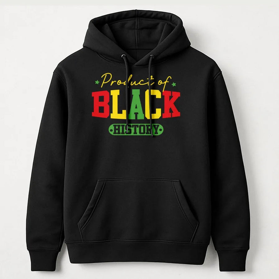 Product of Black History Hoodie | Pan-African Colors Graphic Design | Premium Cotton Blend | Gift for Black History Month & Juneteenth Pride