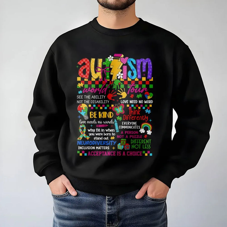 Autism Awareness Sweatshirt | Colorful Neurodiversity Support Graphic | Premium Cotton Blend | Inclusion Matters Gift for Advocates and Teachers
