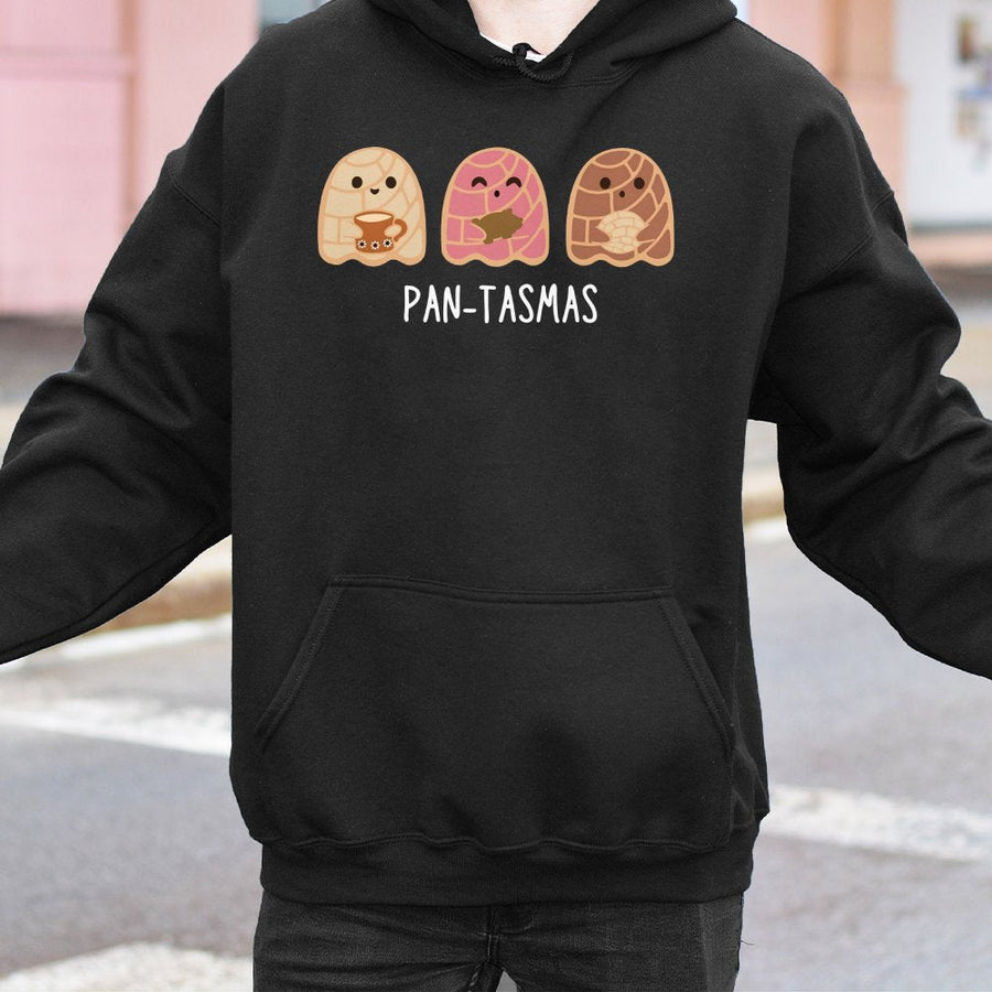 Pantasmas Ghost Conchas Hoodie | Cute Mexican Pan Dulce Graphic | Premium Cotton Blend Sweatshirt | Funny Halloween Gift for Latina Foodies
