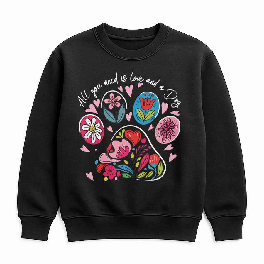 Dog Mama Sweatshirt | Floral Paw Print Graphic | Premium Cotton Blend | Gift For Dog Lovers & Pet Owners