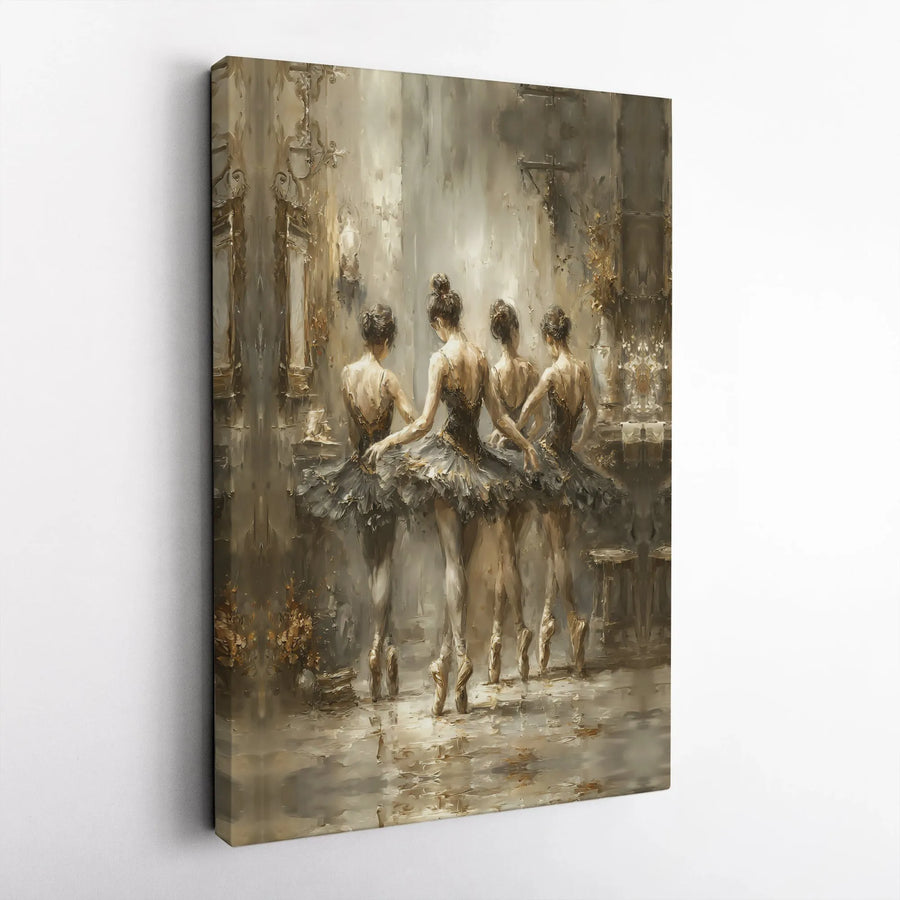 Ballerina Canvas Wall Art | Impressionist Dance Painting | Premium Gallery-Wrapped Print | Elegant Gift for Ballet Lovers