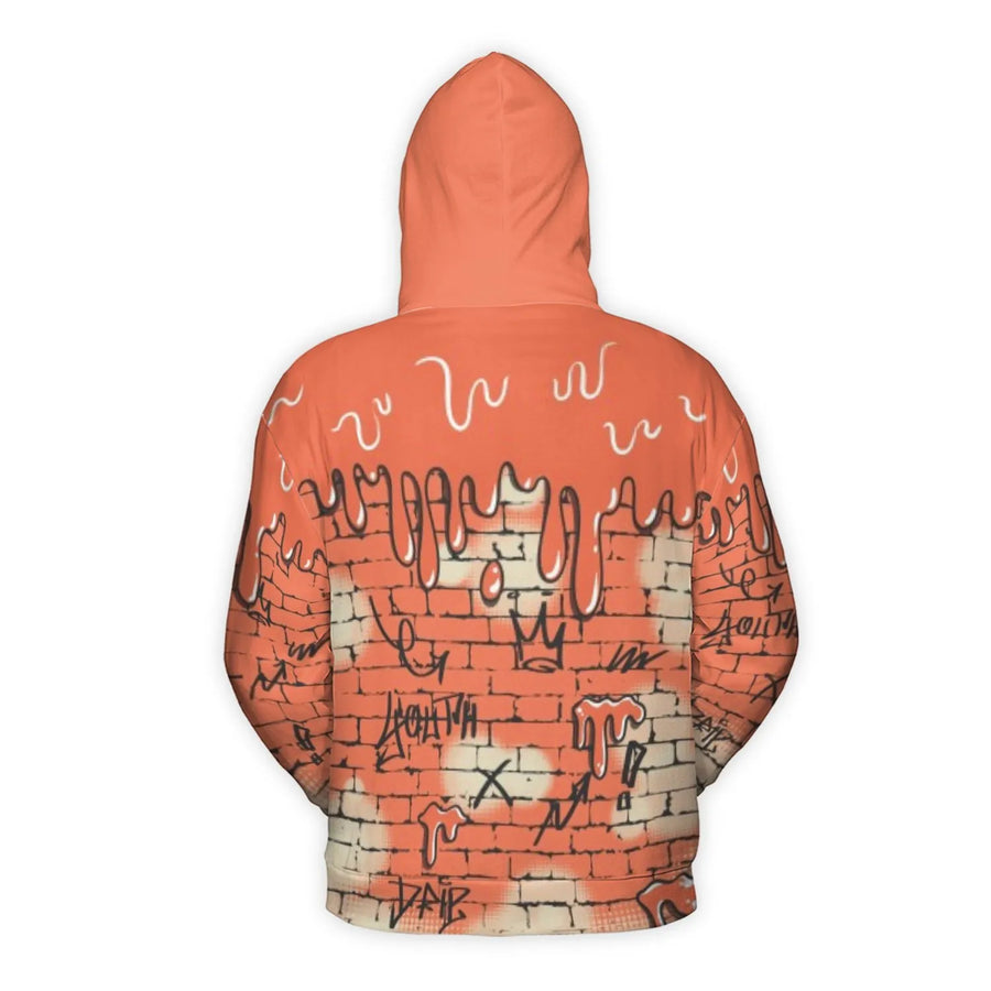 Graffiti Art 3D Hoodie | Urban Brick Wall Graphic Streetwear | Premium Polyester Brushed Fleece | Unique Gift for Men and Women