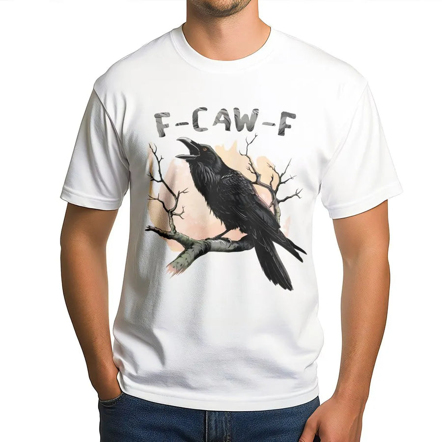 Crow Graphic T-Shirt | Funny F-CAW-F Pun Design | Premium Cotton Unisex Tee | Gift for Bird Lovers & Ornithology Fans
