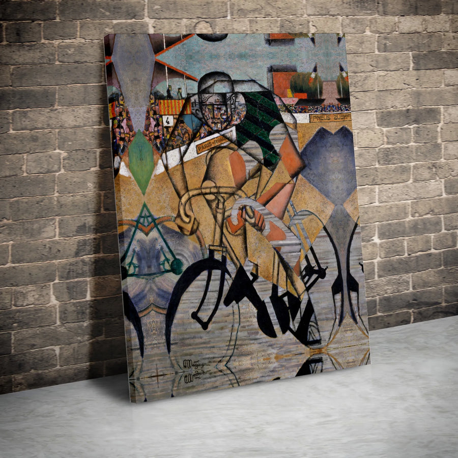 Au Vélodrome by Jean Metzinger | Cubist Cyclist Art Print | 1.25-Inch Gallery Canvas | Famous Fine Art Gift for Cycling Enthusiasts