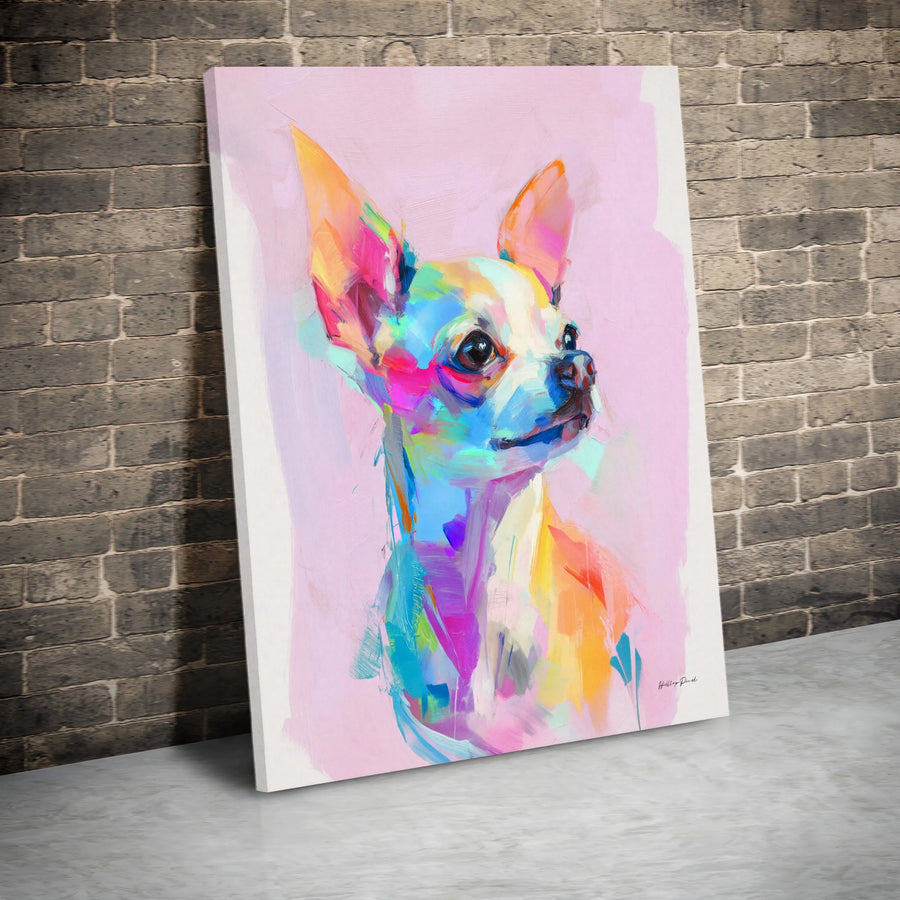 Colorful Chihuahua Canvas Print | Abstract Pop Art Dog Wall Decor | Premium 1.25-Inch Gallery Wrap | Unique Gift for Dog Lovers