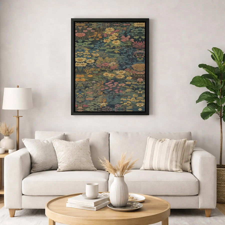 Vintage Wildflower Canvas Wall Art | Botanical Meadow Floral Print | 1.25 Inch Premium Gallery Wrap | Nature Home Decor Gift for Plant Lovers