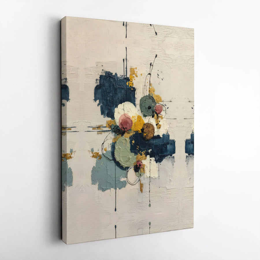 Wabi Sabi Canvas Wall Art | Textured Abstract Painting Print with Gold Effect | Premium Gallery Wrapped Canvas | Modern Minimalist Home Decor Gift