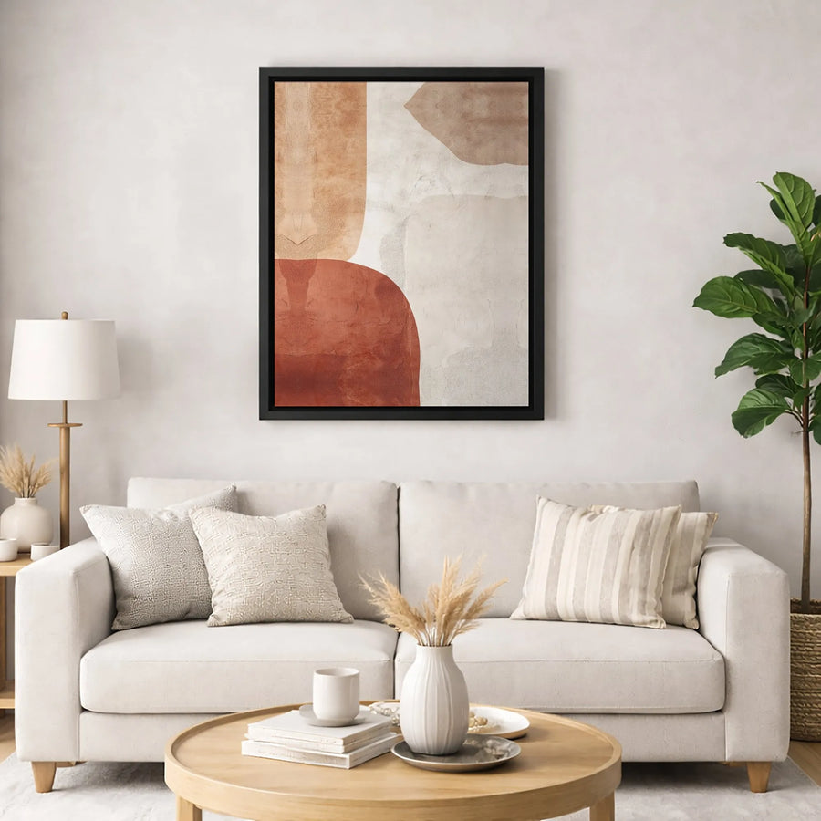Abstract Earth Tone Canvas Wall Art | Minimalist Plaster Texture Print | Premium Gallery Wrapped Decor | Modern Home and Office Interior Design