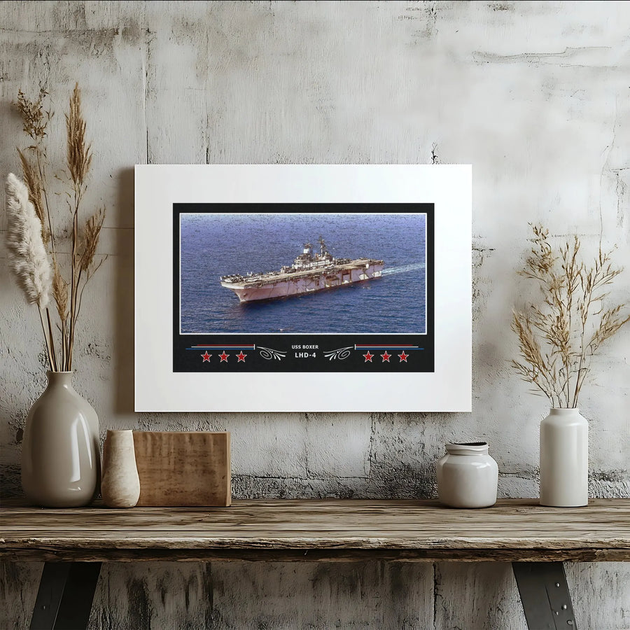 USS Boxer LHD-4 Canvas Print | US Navy Wasp-class Ship Artwork | Premium Gallery-Wrapped Wall Decor | Military Gift for Veterans & Sailors