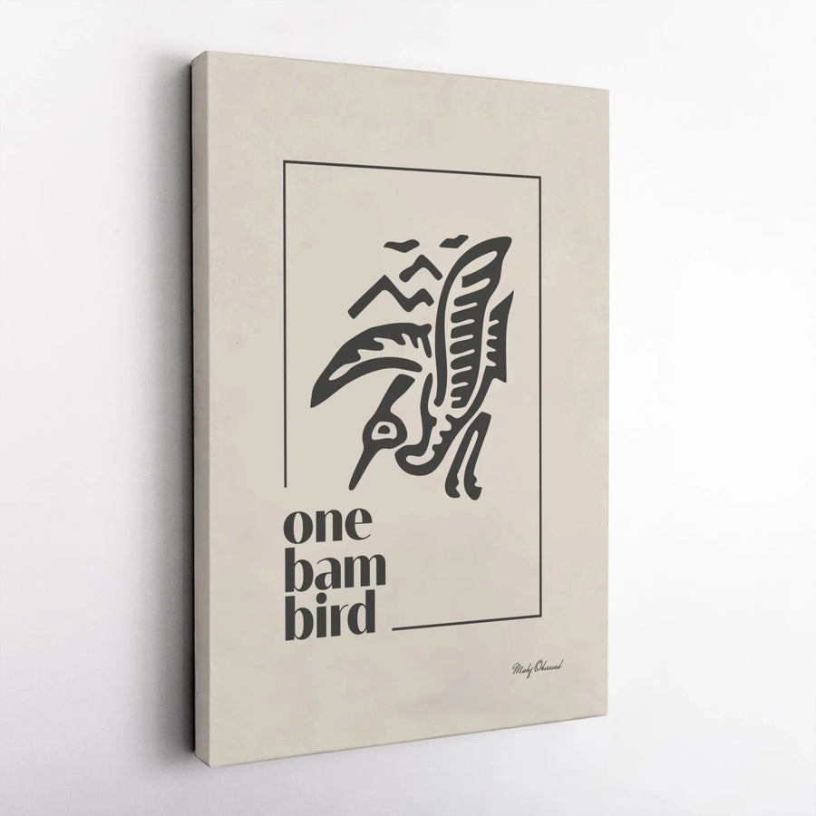Minimalist Bird Canvas Wall Art | Abstract Scandinavian Folk Art Graphic | Premium Gallery Wrap Print | Modern Boho Home Decor Gift