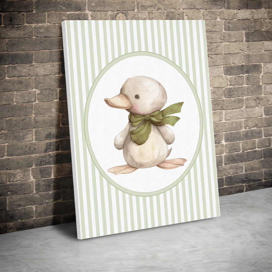 Watercolor Duckling Wall Art | Cute Farmhouse Nursery Decor | Premium Gallery-Wrapped Canvas | Gender-Neutral Gift For Baby Shower