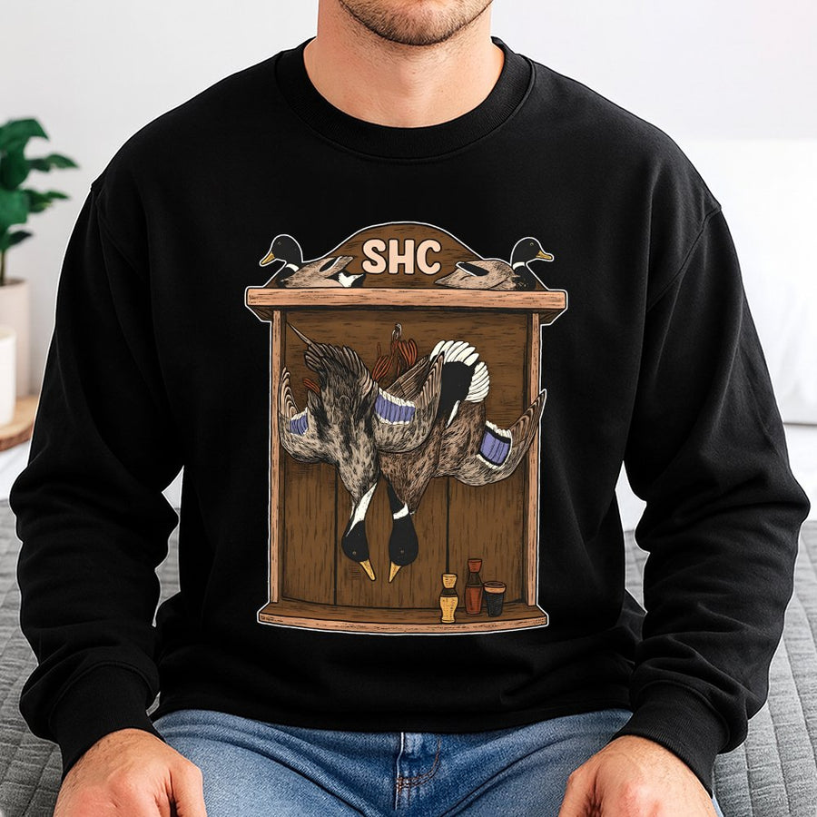 Duck Hunting Sweatshirt | Mallard Trophy Design | Premium Cotton Blend Crewneck | Outdoor Hunter Gift For Men And Women