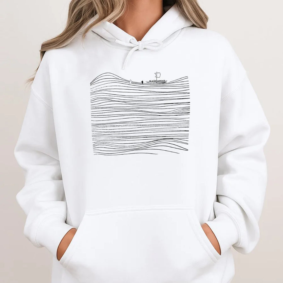 Walk on Water Christian Hoodie | Minimalist Bible Verse Line Art | Soft Unisex Pullover | Inspirational Faith Apparel Gift