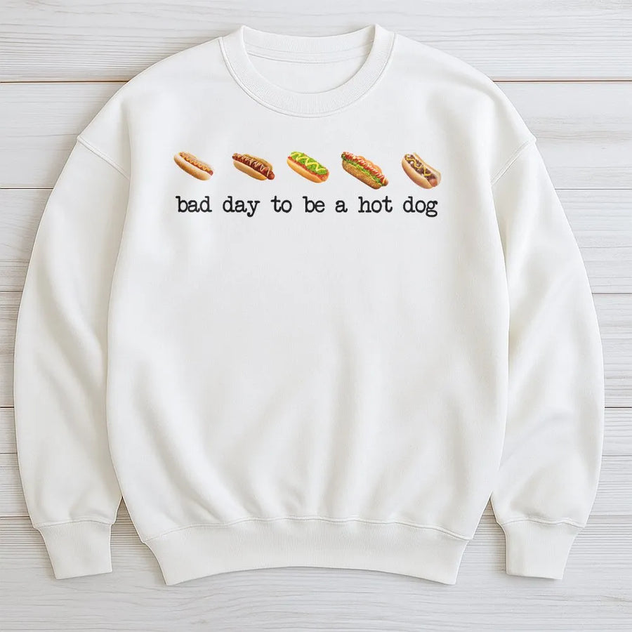 Bad Day to Be a Hot Dog Sweatshirt | Funny 4th of July Patriotic Sweatshirt | Soft Cotton Blend | Grilling & BBQ Gift for Men & Women