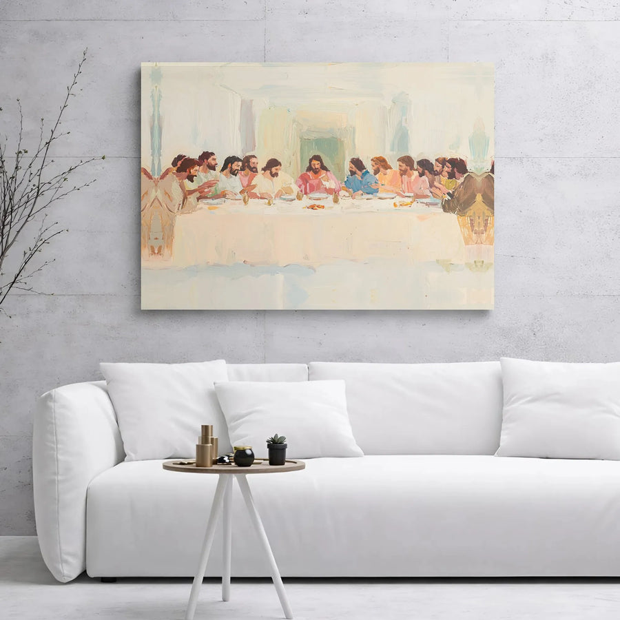 The Last Supper Wall Art | Abstract Jesus Canvas Print | Premium 1.25-Inch Gallery Wrap | Christian Home Decor Gift for Living Room