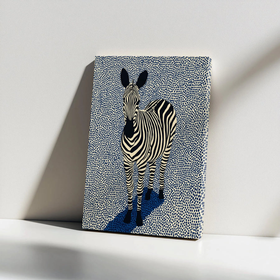Zebra Canvas Wall Art | Modern Graphic Print with Dotted Pattern | Premium Thick Gallery Wrap | Living Room & Office Decor Gift