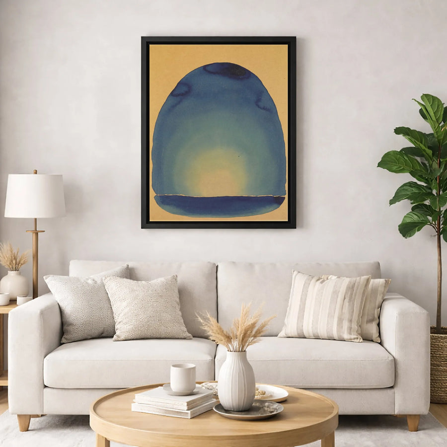 Abstract Blue Watercolor Canvas Print | Minimalist Dome Shape Art | 1.25 Inch Gallery Wrap Premium Decor | Modern Wall Art for Living Room