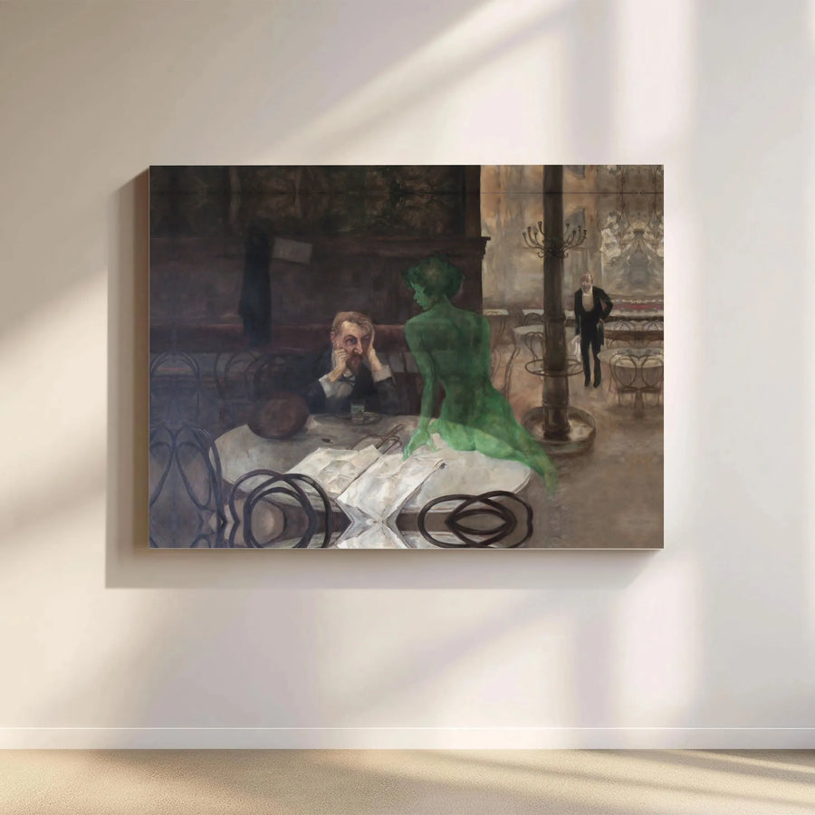 Viktor Oliva The Absinthe Drinker Canvas Wall Art | Famous Green Fairy Painting Reproduction | Premium 1.25" Thick Canvas | Collector's Gift for Art Lover