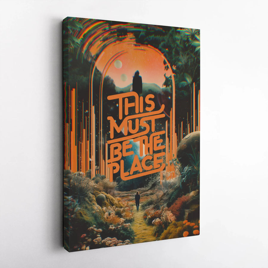 This Must Be The Place Wall Art | Psychedelic Sci-Fi Landscape Canvas | Premium Fade-Resistant Print | Surreal Aesthetic Home Decor Gift