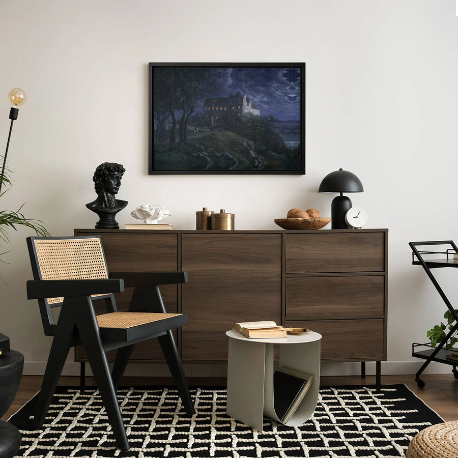 The Robber Knight's Castle Canvas Print | Romanticism Landscape Art | Premium Gallery Wrapped Wall Decor | Atmospheric Gothic Home Gift