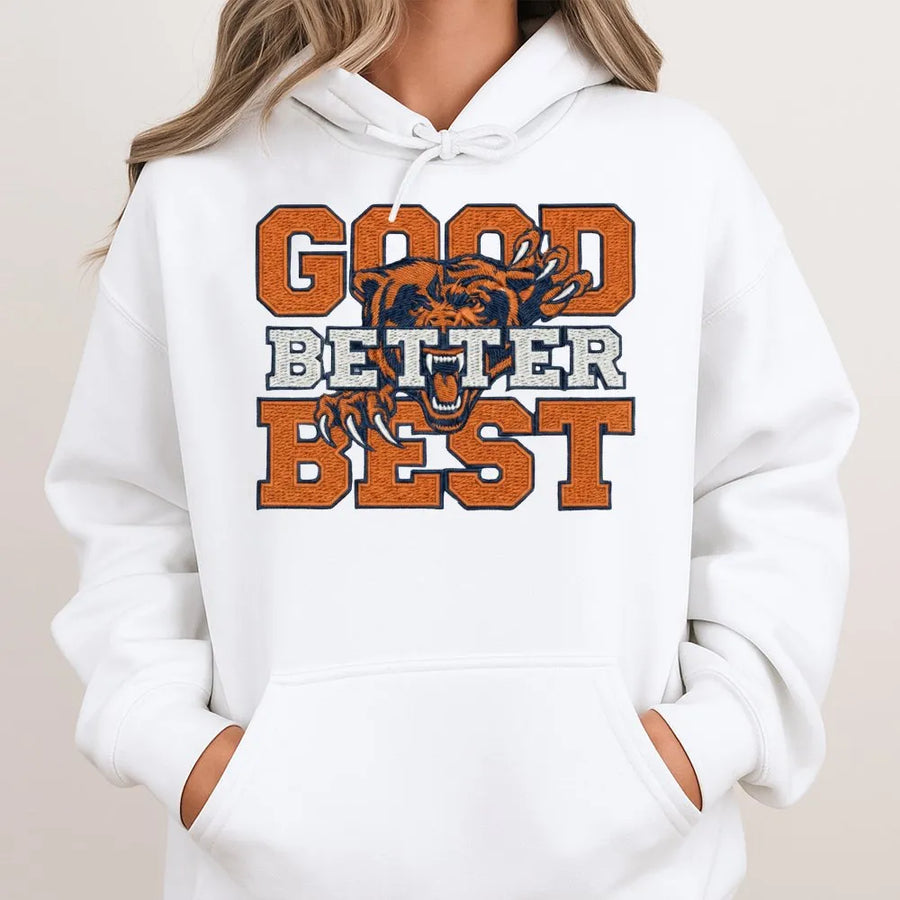 Chicago Bear Hoodie, Good Better Best Hoodie, Chicago Football Vintage Fan Hoodie, Game Day Hoodie For Mens & Woment