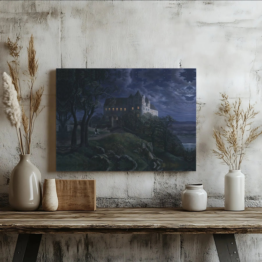 The Robber Knight's Castle Canvas Print | Romanticism Landscape Art | Premium Gallery Wrapped Wall Decor | Atmospheric Gothic Home Gift
