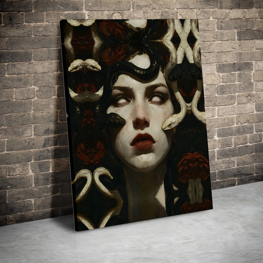 Medusa Canvas Wall Art | Dark Academia Greek Mythology Print | Premium Gallery Wrapped Canvas | Gothic Home Decor Gift