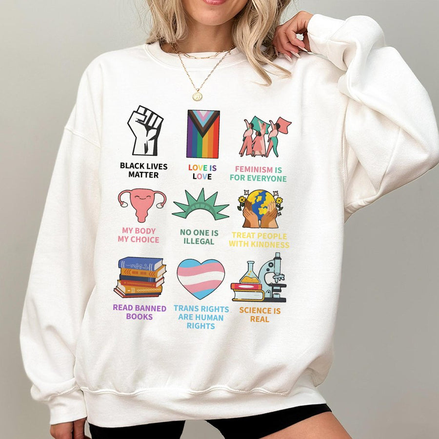 Social Justice Sweatshirt | Human Rights Activist Graphic Tee | Premium Cotton Blend | Gift For Progressive Equality Supporters