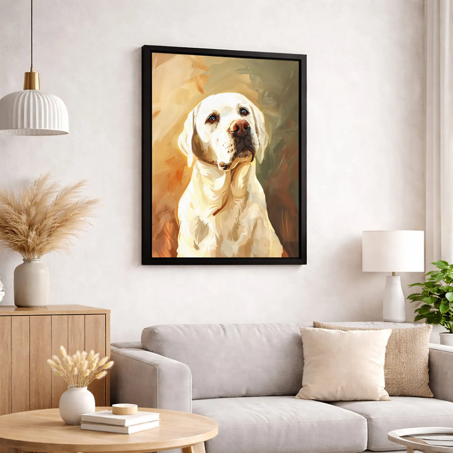 Yellow Labrador Retriever Wall Art | Impressionist Oil Painting Style | Premium Gallery-Wrapped Canvas | Dog Lover Home Decor Gift
