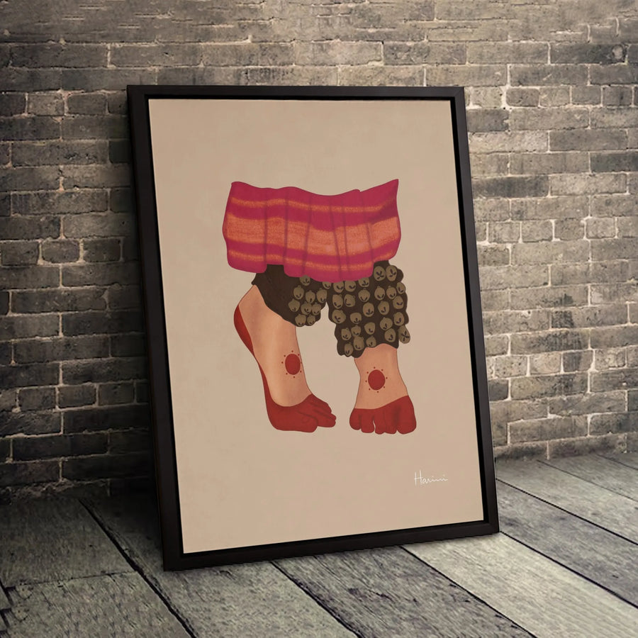 Indian Classical Dance Canvas Print | Kathak Dancer Ghungroos Feet Wall Art | Premium Gallery Wrapped Decor | Traditional Cultural Gift For Home