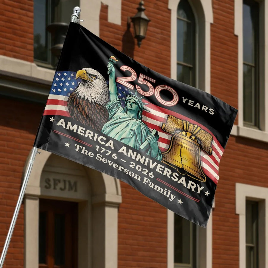 USA 250th Anniversary House Flag | Patriotic Eagle & Liberty Bell Art | Heavy Duty Double-Sided Polyester | Commemorative 1776-2026 Yard Decor Gift